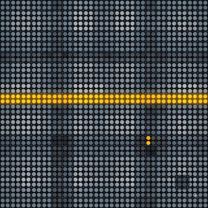 Grid of repeated AI model test runs with one row highlighted in amber, Oqoqo