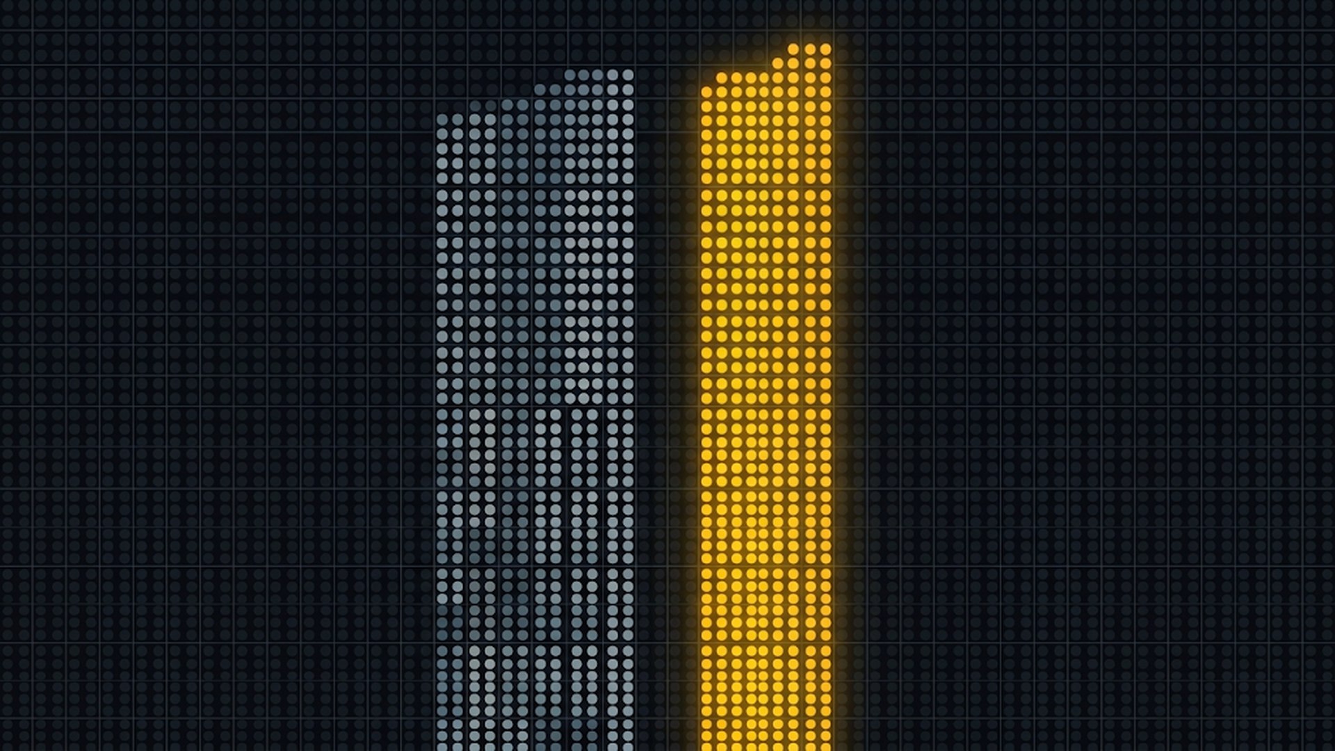 Two columns of dots on a dark grid, a blue-grey column representing human users beside a taller amber column representing AI agents